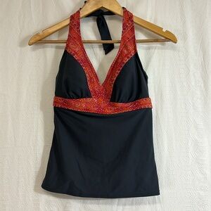 ATHLETA Asphalt Ventana Bra Cup Halter Tankini Top, Gray size 32D/DD tall